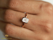 1 CT Lab Diamond Engagement Ring | E-F/VS Solitaire Emerald Cut Diamond Ring -