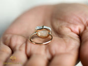 Baroque Pearl and Emerald Ring | Solid Gold Pearl Ring | Unique Gift for Her -