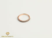 Gray Diamond Wedding Band | Salt & Pepper Diamond | Thin Stacking Ring | Half Eternity Ring -