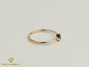 Pear Gray Diamond Teardrop Ring | Salt and Pepper Diamond Stacking Ring -