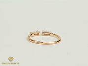 Tapered Diamond Baguette Ring | Adjustable Diamond Stacking Ring | Dainty Wedding Ring -
