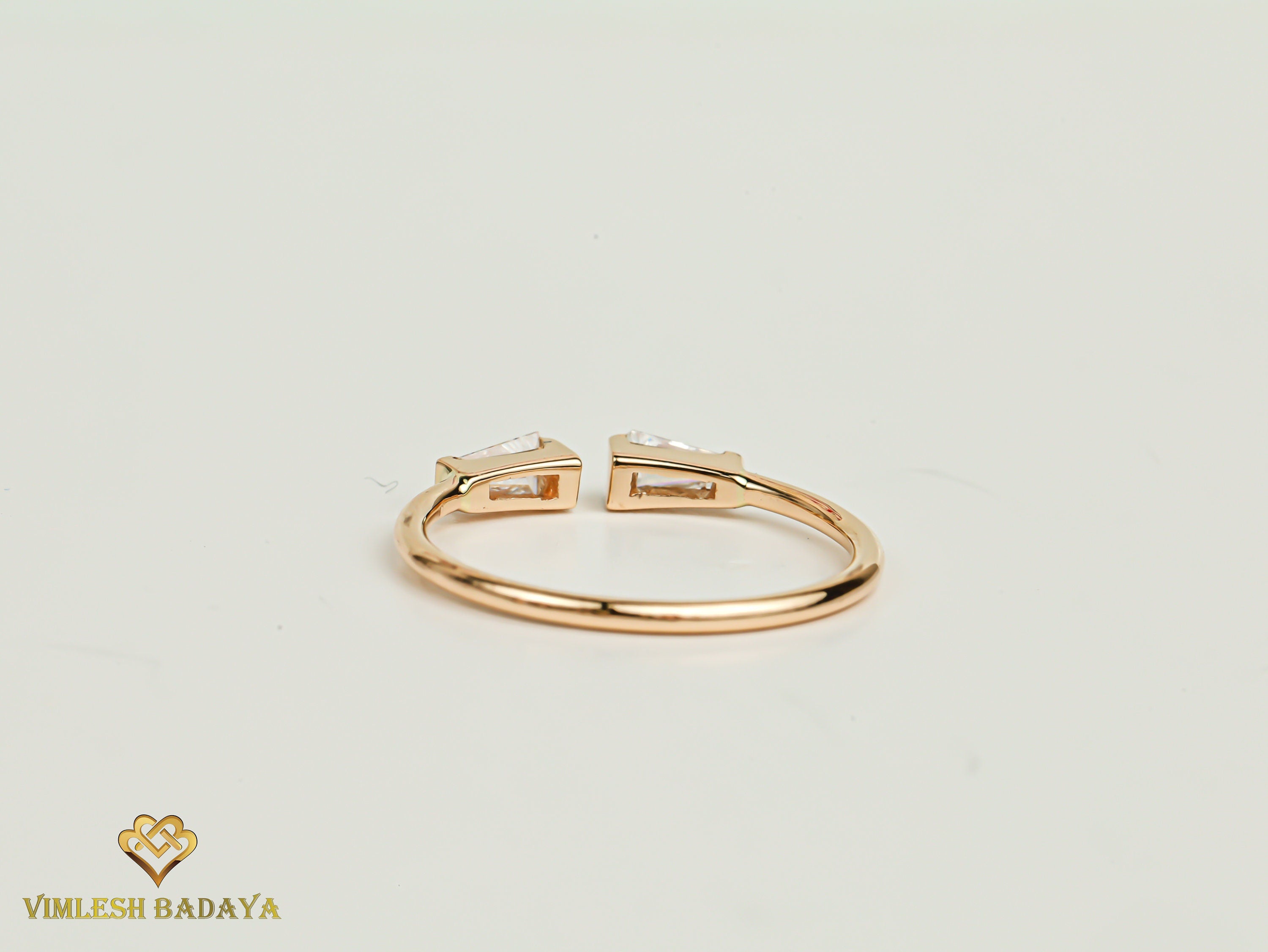 Tapered Diamond Baguette Ring | Adjustable Diamond Stacking Ring | Dainty Wedding Ring -