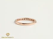 Gray Diamond Wedding Band | Salt & Pepper Diamond | Thin Stacking Ring | Half Eternity Ring -