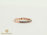 Gray Diamond Wedding Band | Salt & Pepper Diamond | Thin Stacking Ring | Half Eternity Ring -