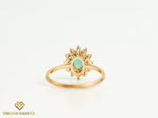 Alexandrite Halo Engagement Ring | Color Change Chatham Alexandrite Ring | Promise Ring -