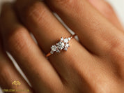 0.5 Carat Lab Created Diamond Cluster Engagement Ring | E-F/VS Certified Diamonds -