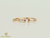 Tapered Diamond Baguette Ring | Adjustable Diamond Stacking Ring | Dainty Wedding Ring -