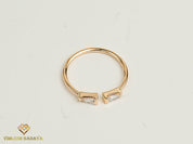 Tapered Diamond Baguette Ring | Adjustable Diamond Stacking Ring | Dainty Wedding Ring -