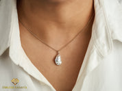 Handmade Baroque White Pearl Gold Necklace With Gold Nuggets -