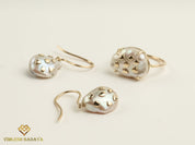Handmade Baroque Pearl Drop Earrings | Solid Gold Dangle Earrings | Everyday Pearl Earrings Gift for Her -