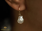 Handmade Baroque Pearl Drop Earrings | Solid Gold Dangle Earrings | Everyday Pearl Earrings Gift for Her -