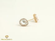Handmade Baroque Pearl Halo Studs | Solid Gold Pearl Earrings | Everyday Earrings Gift for Her -
