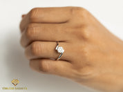 Lab Grown Diamond Ring | Illusion Setting | Unique Anniversary Ring -