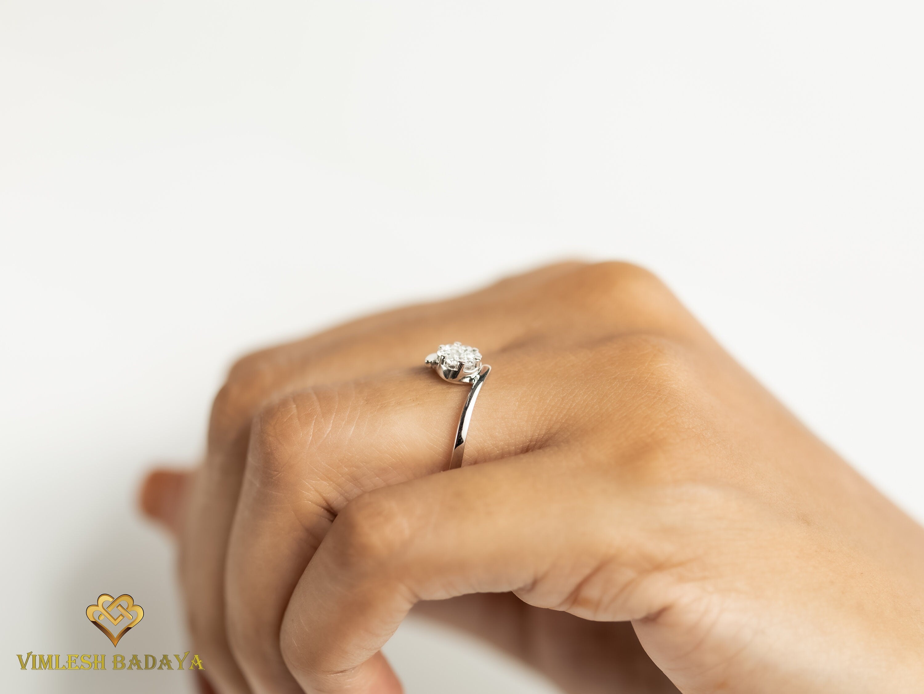 Lab Grown Diamond Ring | Illusion Setting | Unique Anniversary Ring -