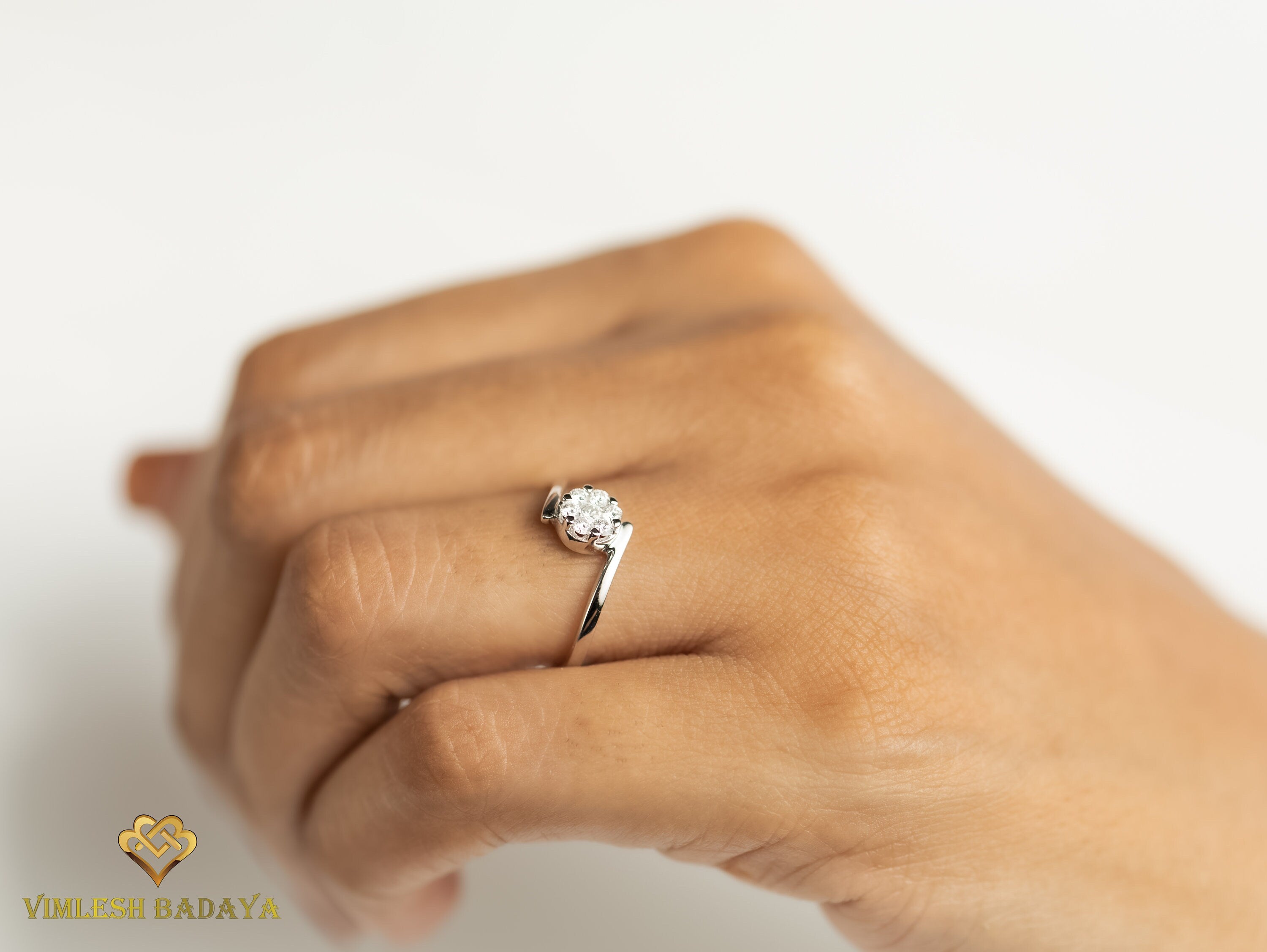 Lab Grown Diamond Ring | Illusion Setting | Unique Anniversary Ring -
