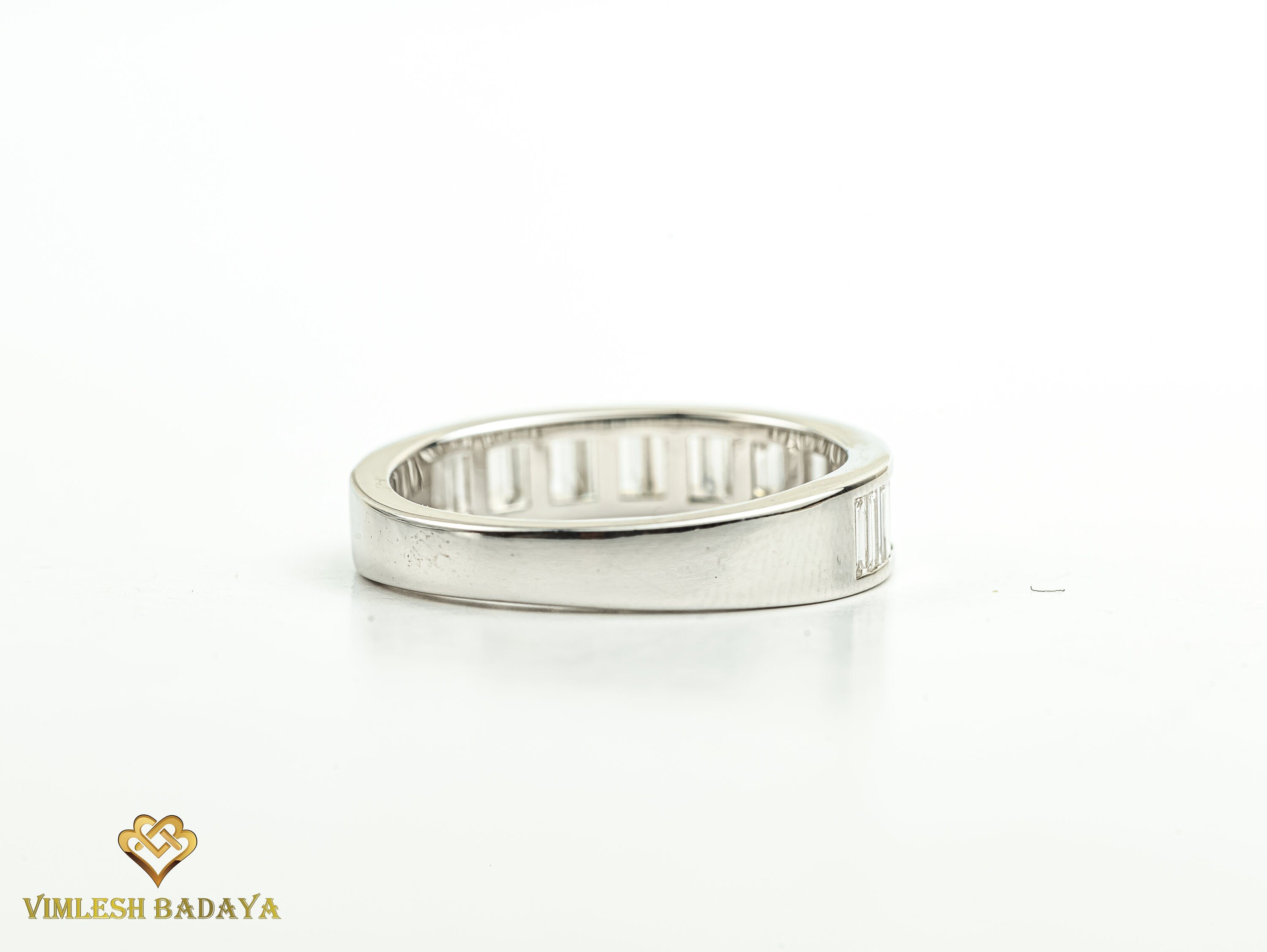 1 Carat Diamond Baguette Wedding Band | Minimalist Thin Diamond Wedding Ring -