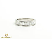 Lab Grown Diamond Wedding Ring | E-F/VS Lab Created Baguette Diamond Engagement Ring | Unique Wedding Band -