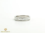 Lab Grown Diamond Wedding Ring | E-F/VS Lab Created Baguette Diamond Engagement Ring | Unique Wedding Band -