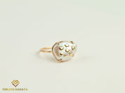 Handmade Baroque Pearl Ring | Unique 5-Carat White Pearl Engagement Ring with Gold Chips -