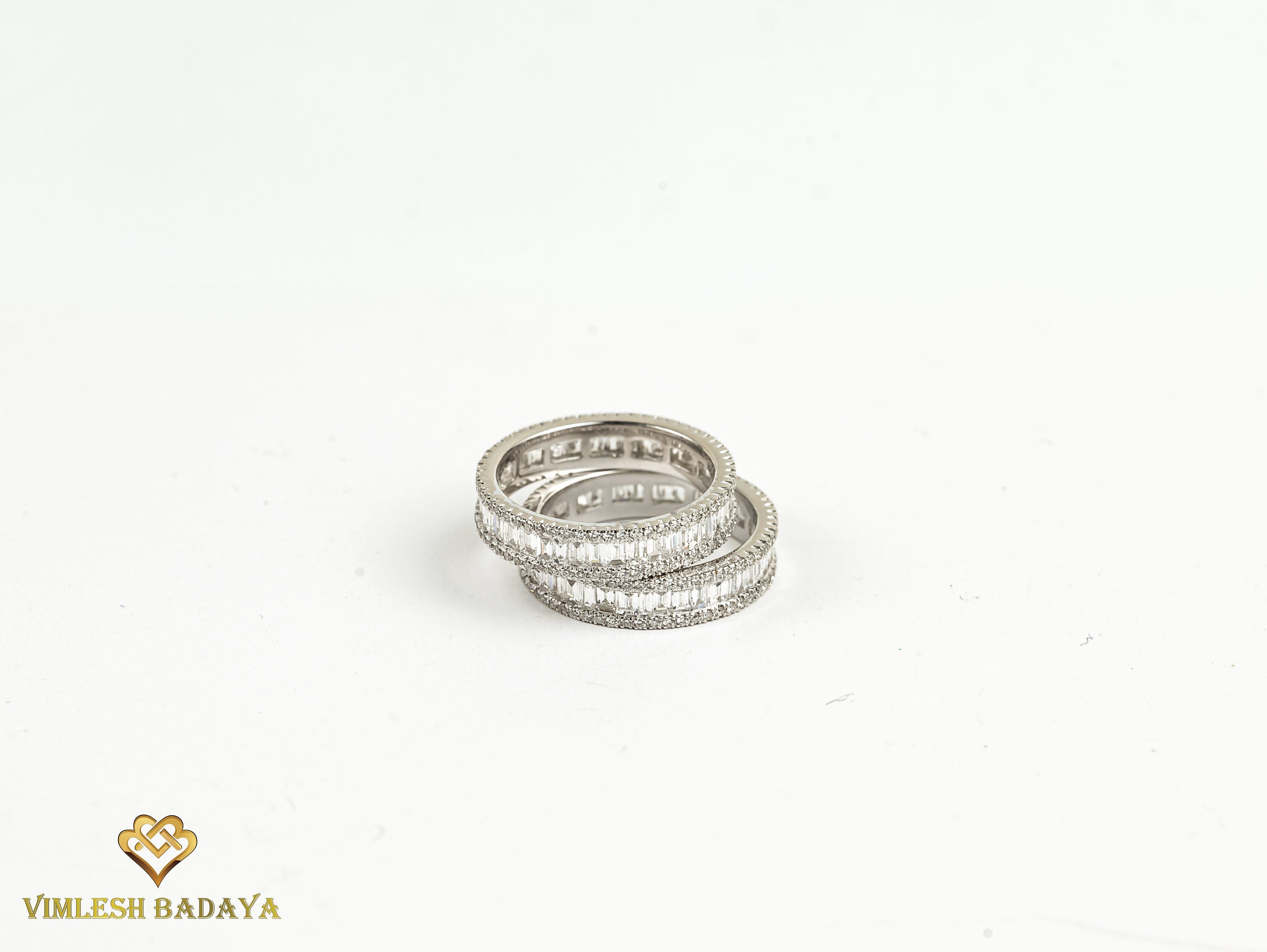 1.5 Carat Diamond Baguette Wedding Band | Minimalist Thin Diamond Half Eternity Ring -