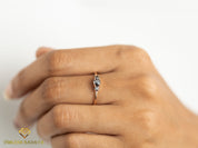 Black Diamond Engagement Ring | 0.4-Carat Gold Three-Stone Diamond Ring -