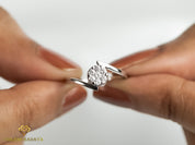 Lab Grown Diamond Ring | Illusion Setting | Unique Anniversary Ring -
