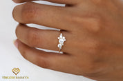 0.5 Carat Lab Created Diamond Cluster Engagement Ring | E-F/VS Certified Diamonds -