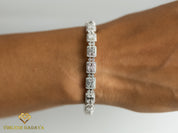 Diamond Tennis Bracelet | Natural Round & Baguette Cut Diamond Bracelet | Illusion Set Eternity Bracelet | Bridal Gift -