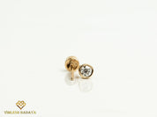 Natural Diamond Stud Earrings | Solid Gold 3mm Round Cut | Diamond Earrings for Everyday Wear -