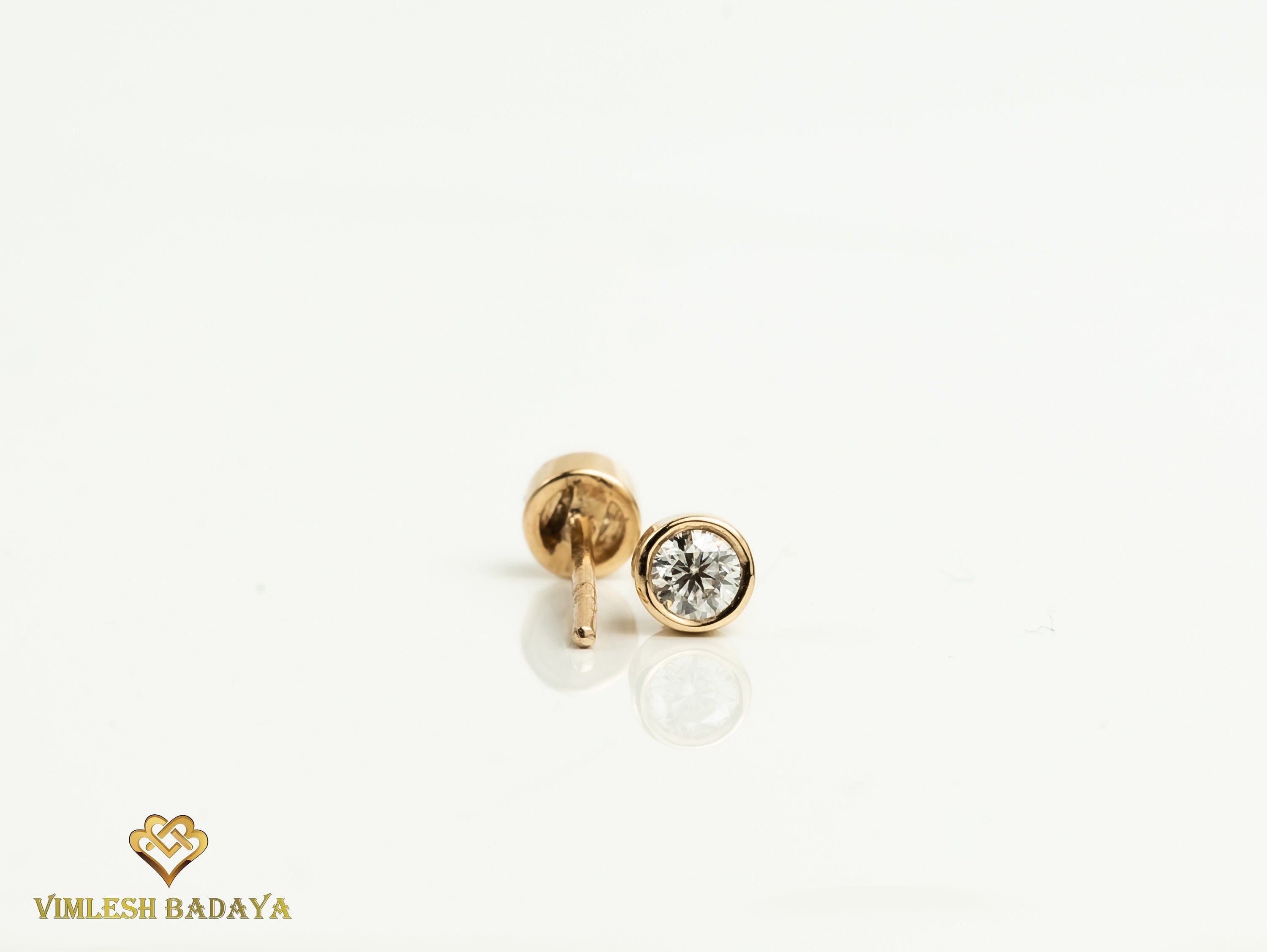 Natural Diamond Stud Earrings | Solid Gold 3mm Round Cut | Diamond Earrings for Everyday Wear -