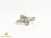Illusion Setting Diamond Engagement Ring | Baguette Cut & Adjustable Statement Ring | G VS Diamond -