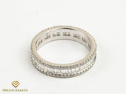 1.5 Carat Diamond Baguette Wedding Band | Minimalist Thin Diamond Half Eternity Ring -