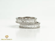 1.5 Carat Diamond Baguette Wedding Band | Minimalist Thin Diamond Half Eternity Ring -