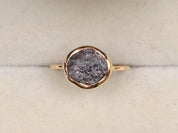 Raw Gray Diamond Engagement Ring | 2 Carat Rough Stone Promise Ring -