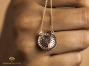 Iced Out Diamond Disc Pendant | E F VS Round Diamond Pendant | Solid Gold Gift for Her | Anniversary Present -