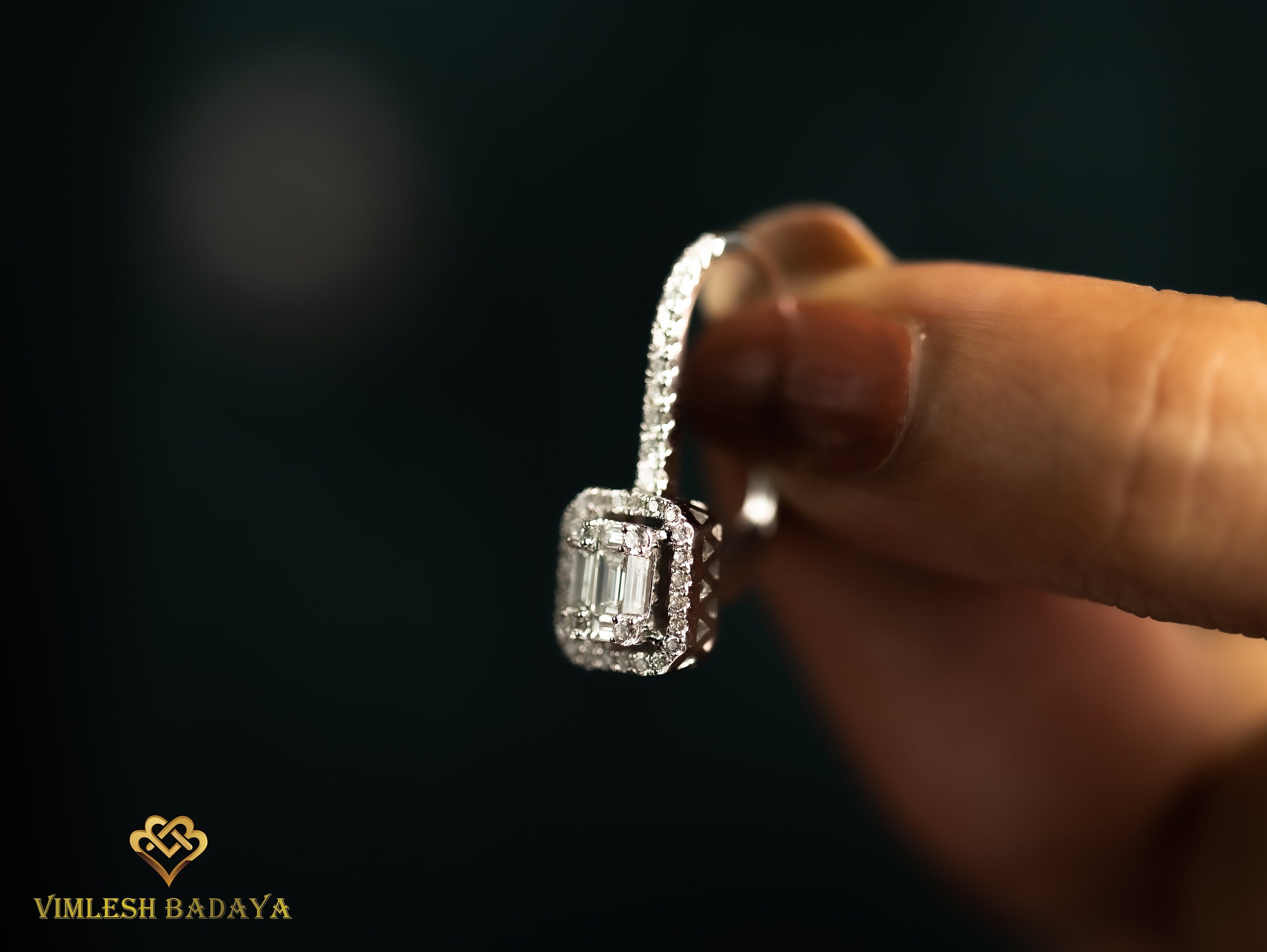 Lab Grown Diamond Drop Dangle Earrings | 1 Carat Round Baguette Cut Diamonds | Gift for Her -