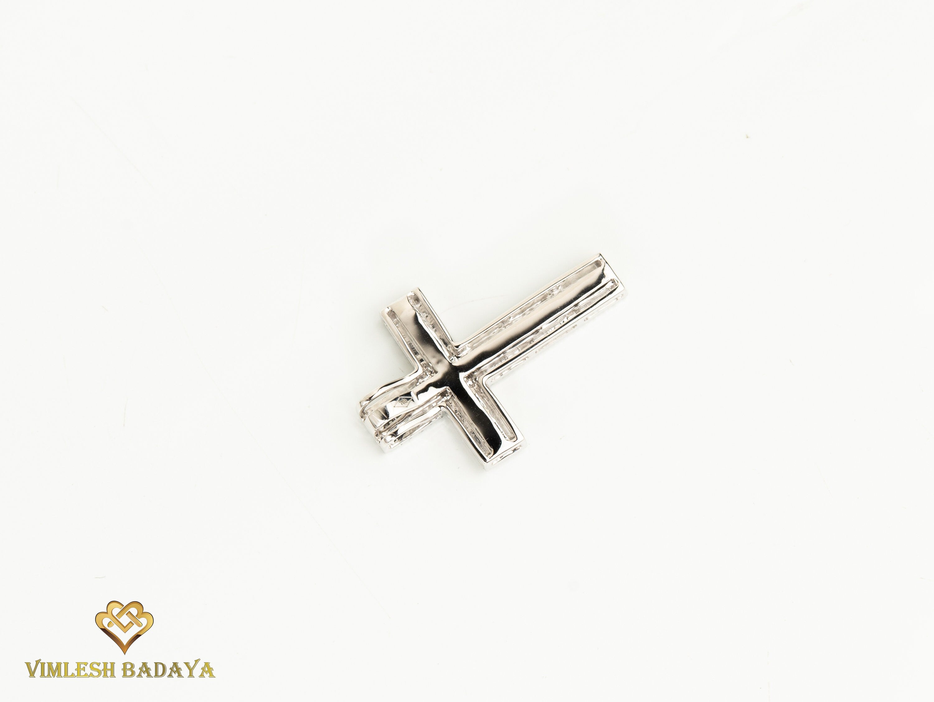 Natural Diamond Cross Pendant | Baguette Princess Cut Jesus Crucifix Pendant | Illusion Setting Religious Pendant -