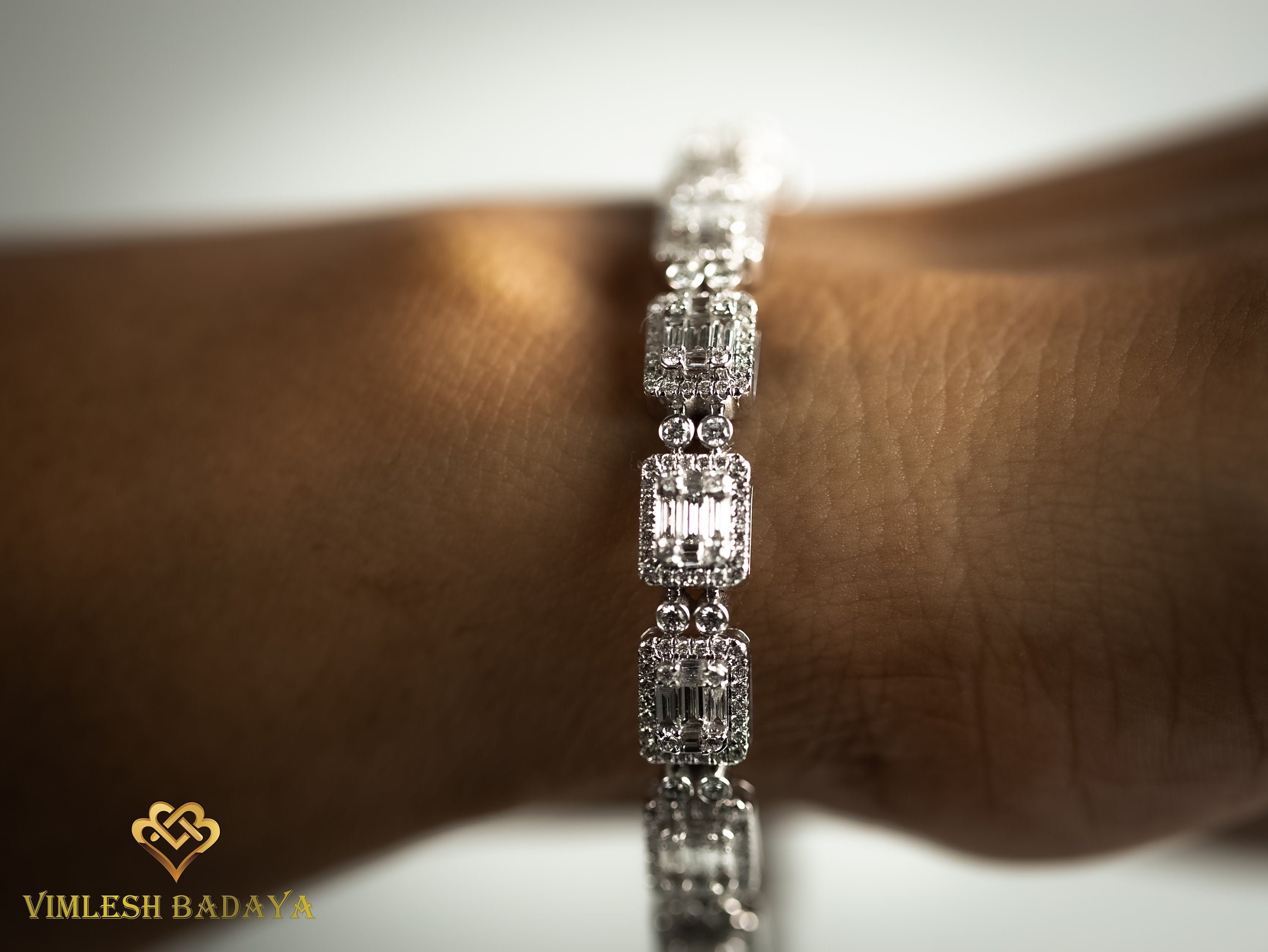 Diamond Tennis Bracelet | Natural Round & Baguette Cut Diamond Bracelet | Illusion Set Eternity Bracelet | Bridal Gift -