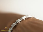 Diamond Tennis Bracelet | Natural Round & Baguette Cut Diamond Bracelet | Illusion Set Eternity Bracelet | Bridal Gift -