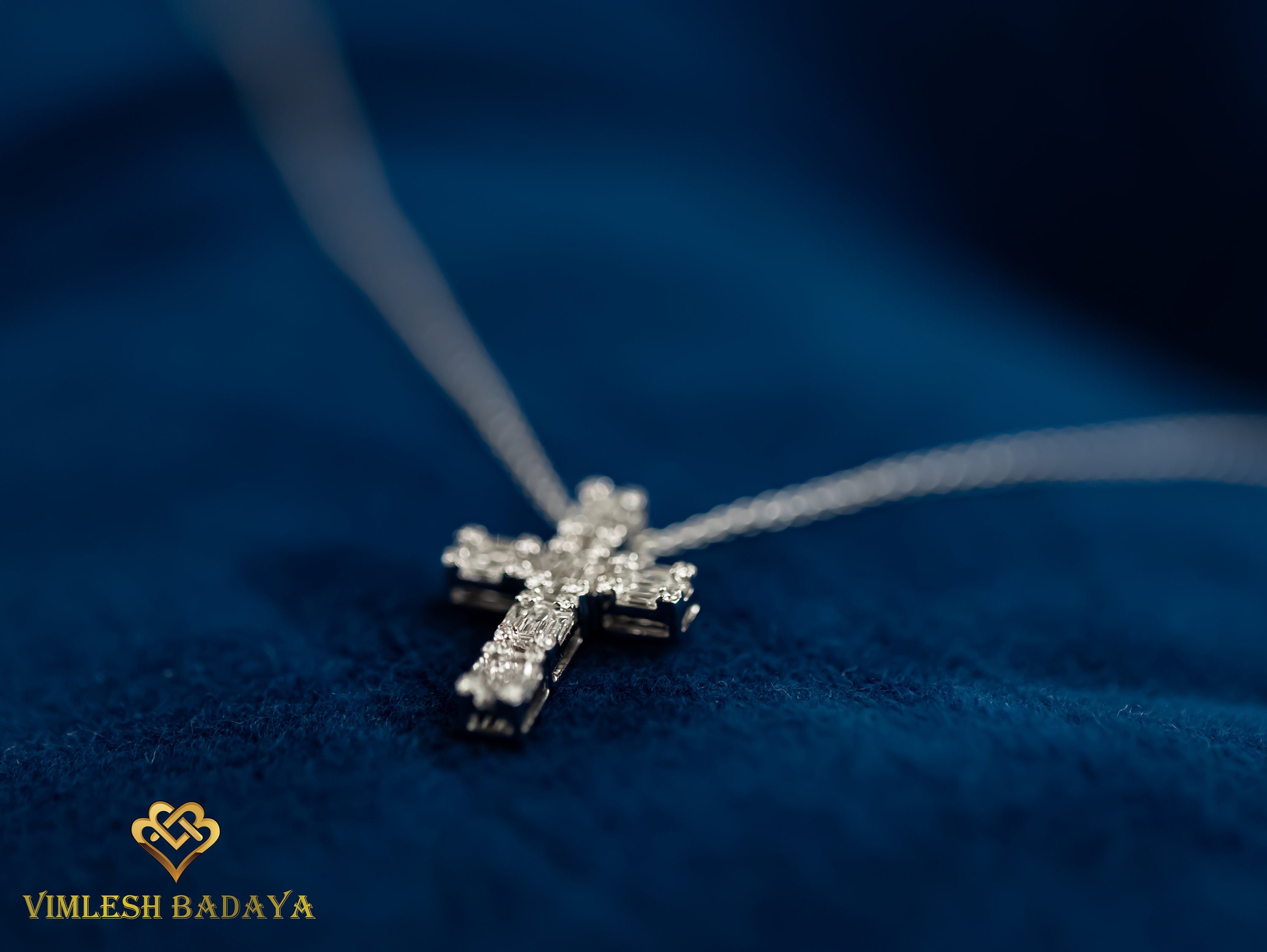 1 TCW Natural Diamond Cross Pendant | Baguette Princess Cut Christian Crucifix Pendant | Illusion Setting Religious Pendant -