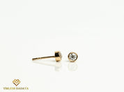 Natural Diamond Stud Earrings | Solid Gold 3mm Round Cut | Diamond Earrings for Everyday Wear -