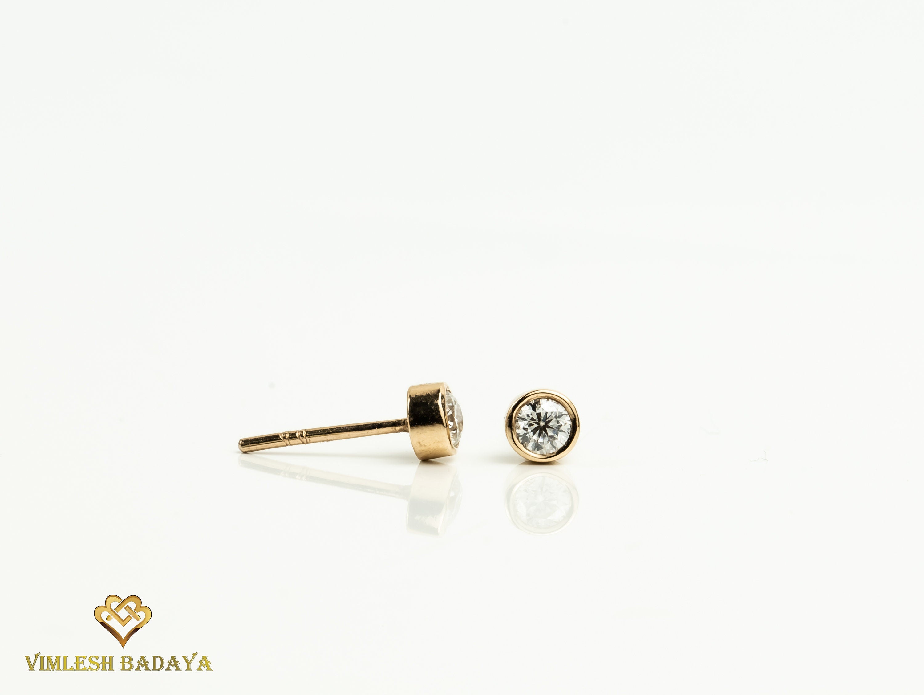 Natural Diamond Stud Earrings | Solid Gold 3mm Round Cut | Diamond Earrings for Everyday Wear -