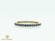 Full Eternity Blue Sapphire Wedding Band | Pink Sapphire 1.5mm Stacking Ring -
