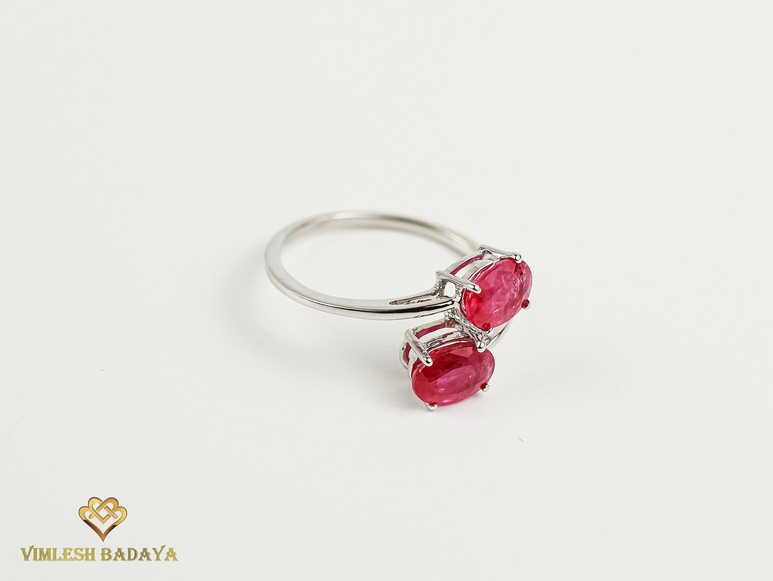 Ruby Adjustable Engagement Ring | 2.5 Carat Genuine Ruby | Two-Stone Oval Ring | Anniversary Gift -