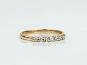 2mm Diamond Wedding Band | Minimalist Stacking Ring, Half Eternity Diamond Ring for Her -