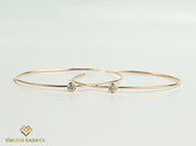 Solid Gold 45mm Diamond Hoop Earrings | Big Hoop Diamond Earrings | Round Cut Diamond Jewelry for Her -