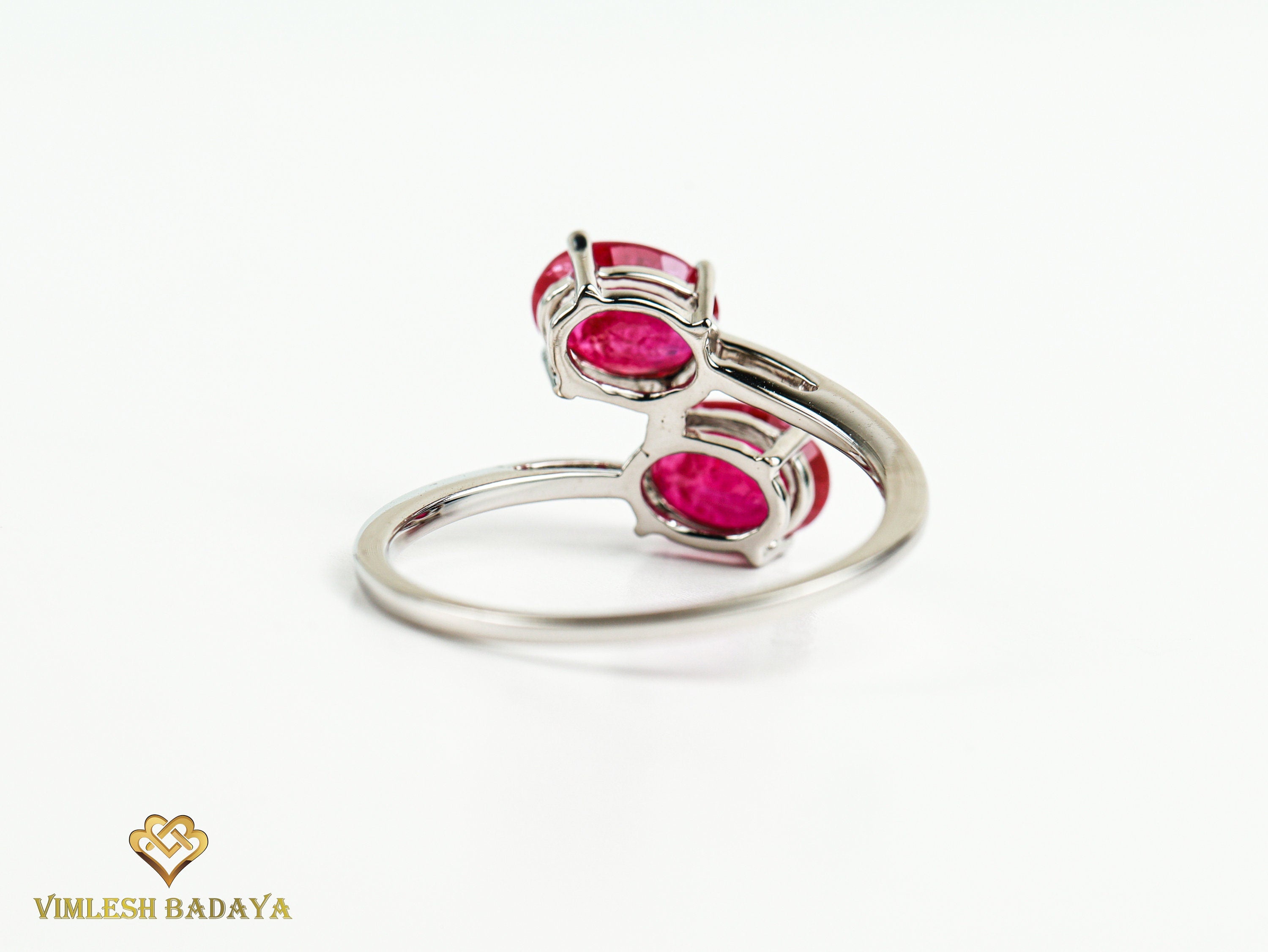 Ruby Adjustable Engagement Ring | 2.5 Carat Genuine Ruby | Two-Stone Oval Ring | Anniversary Gift -