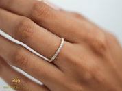 1.5mm Diamond Wedding Band | Minimalist Stacking Ring | Half Eternity Diamond Ring for Her -