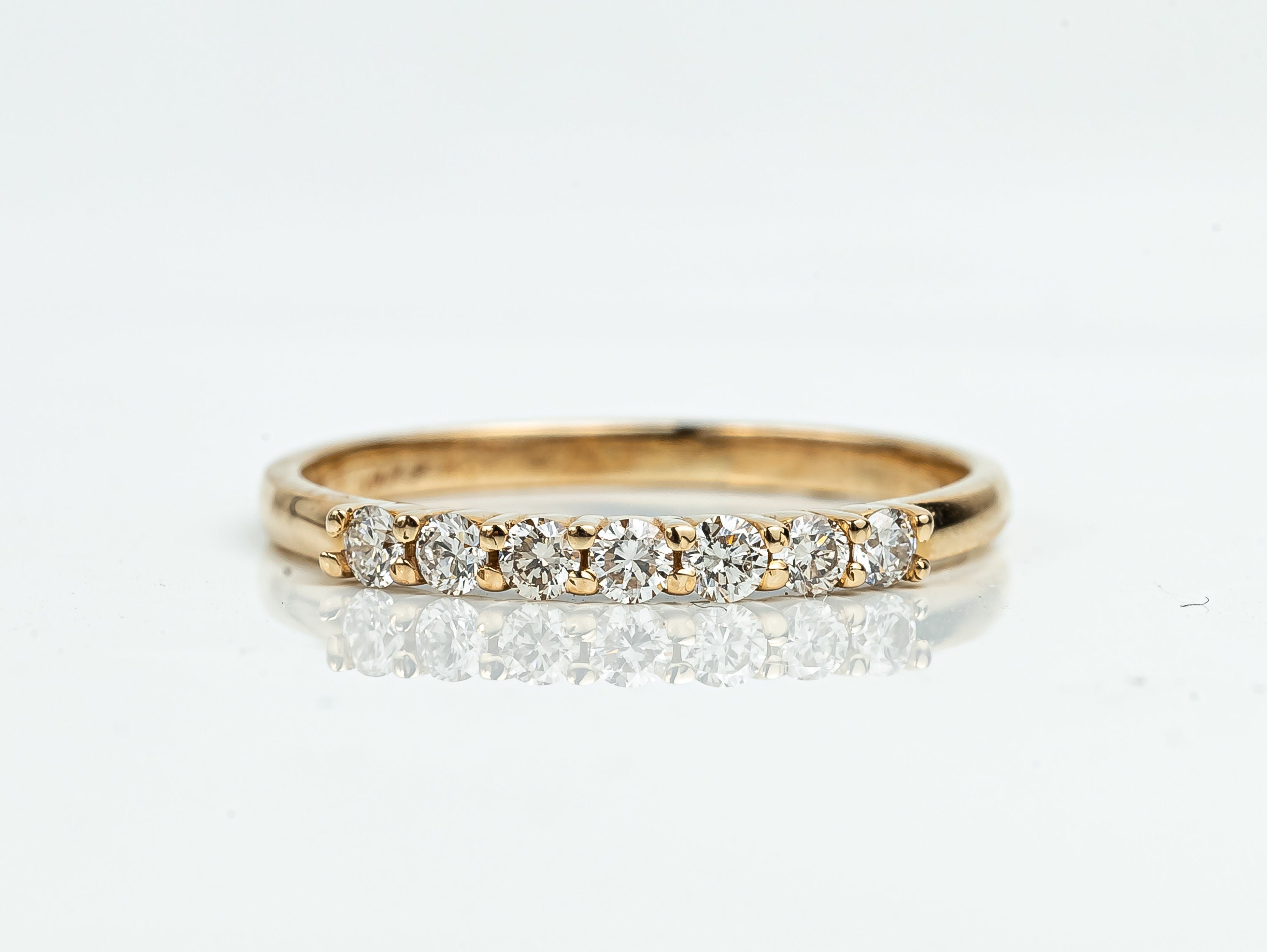 2mm Diamond Wedding Band | Minimalist Stacking Ring, Half Eternity Diamond Ring for Her -
