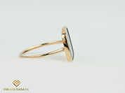 1 ct Slice Gray Diamond Ring | Salt & Pepper Polki Diamond, Unique Engagement Ring, Gift for Her -